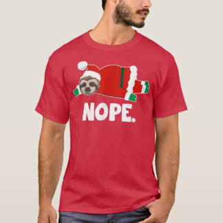 Camiseta Não Engraçado Sloth Papai Noel preguiçoso Não Hoje