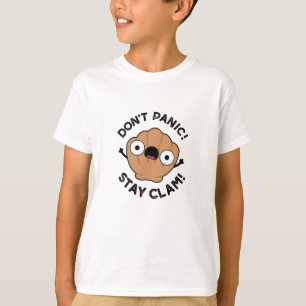 Camiseta Não entre em pânico e fique com o Clam Funny Ani