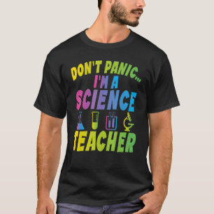 Camiseta Não entre em pânico e professor de ciência