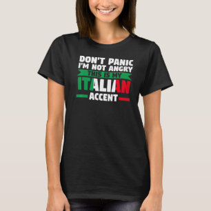 Camiseta Não entre em pânico. Não sou italiano de sotaque i