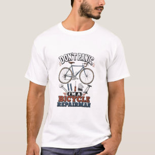 Camiseta Não Entre em Pânico, Sou um Mecânico de Bicicletas