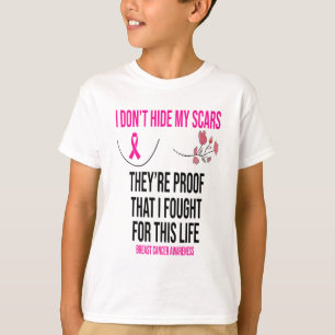 Camiseta Não esconda as minhas cicatrizes... são a prova de