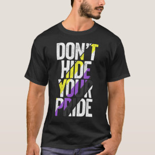 Camiseta Não Esconda o Grelha de Sinalizador Não Binário