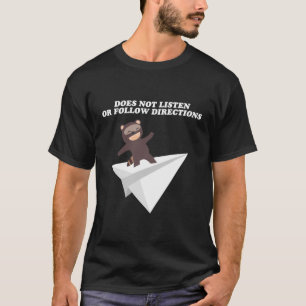 Camiseta Não Escute Ou Siga Direções Em Papel De Rótulo