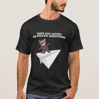 Camiseta Não Escute Ou Siga Direções Em Papel De Rótulo