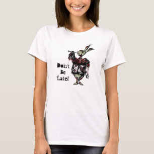 Camiseta Não esteja atrasado! Coelho do branco de Zombifie