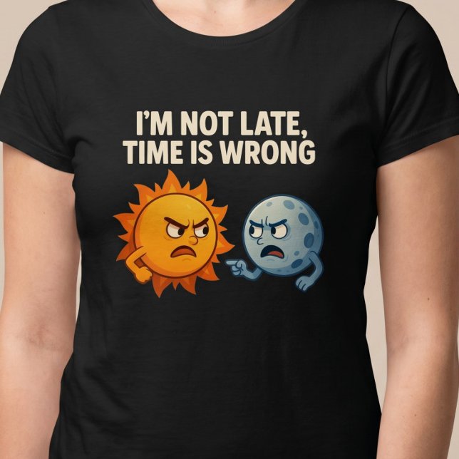 Camiseta Não Estou Atrasado, a Hora Está Errada (Criador carregado)