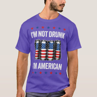 Camiseta Não Estou Bêbado Sou Americano Engraçado 4 de Julh