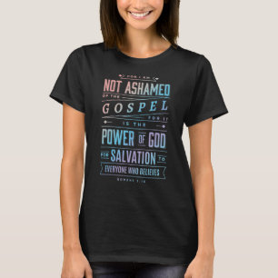 Camiseta Não Estou Envergonhado Da Bíblia Cristã Gospel V