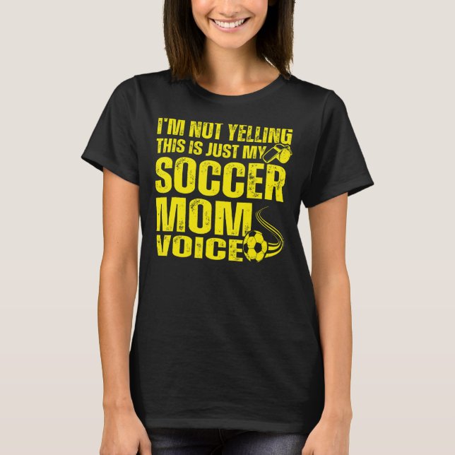 Camiseta Não estou gritando que é só o meu futebol, mãe Voz (Frente)