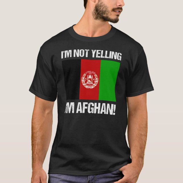 Camiseta Não estou gritando que sou a bandeira do país afeg (Frente)