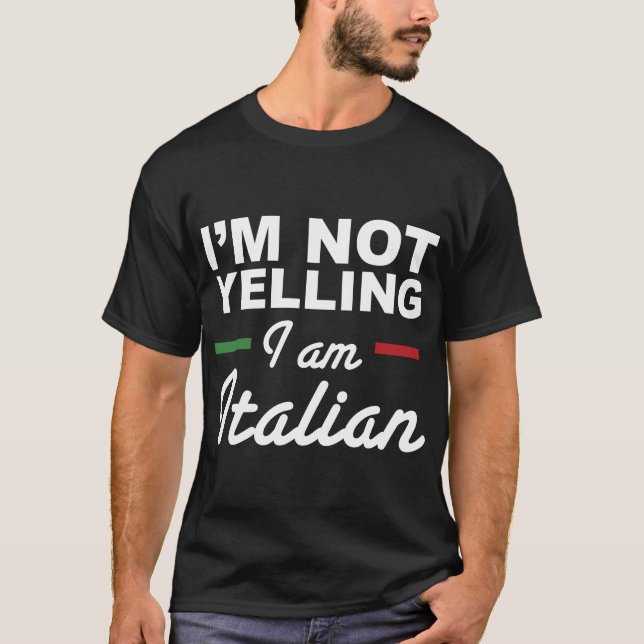Camiseta Não estou gritando que sou italiano - italianos (Frente)
