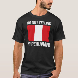 Camiseta Não estou gritando que sou peruano, bandeira perua