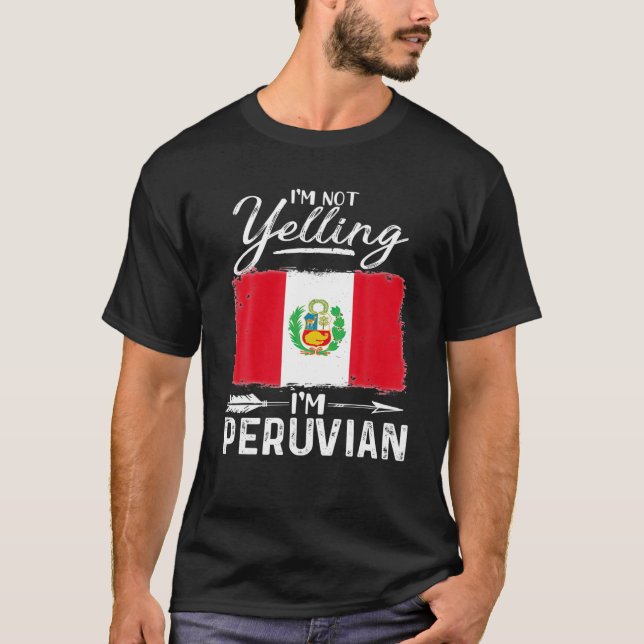 Camiseta Não estou gritando que sou peruano Peru (Frente)