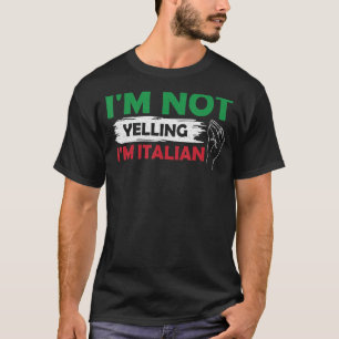 Camiseta Não estou gritando, sou italiano Gesto de Mão Itál
