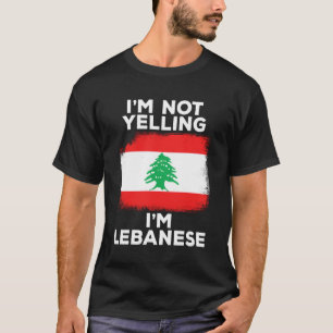 Camiseta Não Estou Gritando Sou Libanês Bandeira Divertida