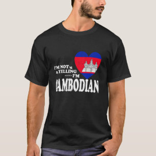Camiseta Não Estou Gritando Sou Souvenir da Bandeira Camboj