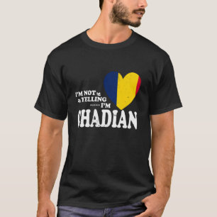 Camiseta Não Estou Gritando Souvenir da Bandeira do Chade H