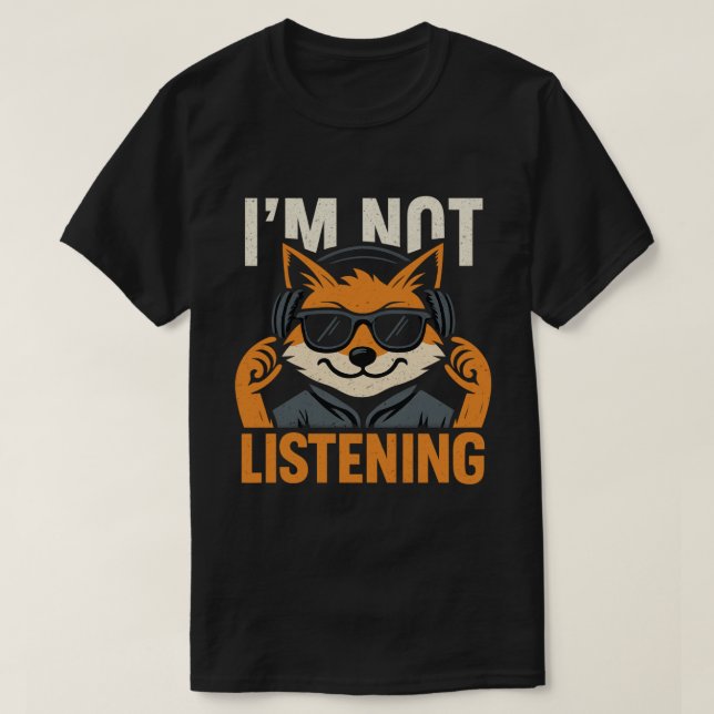 CAMISETA NÃO ESTOU OUVINDO (Frente do Design)