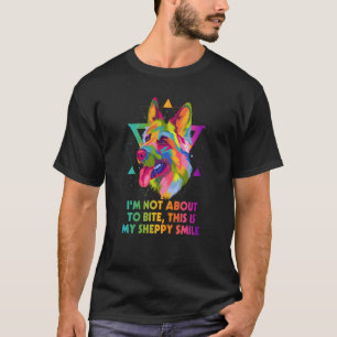 Camiseta Não Estou Prestes a Morder Humor de Pastor Alemão 