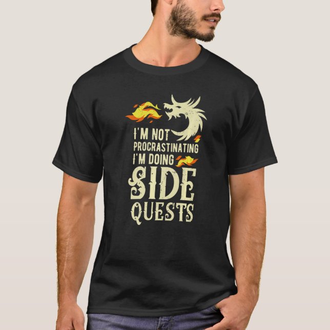 Camiseta Não estou procrastinando, estou fazendo Side Quest (Frente)