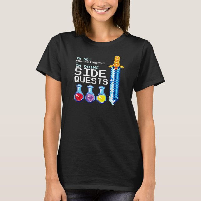 Camiseta Não estou procrastinando o lado da busca Rpg Rolep (Frente)