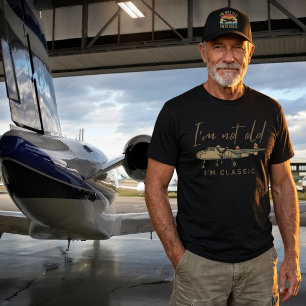 Camiseta Não Estou Velho Sou Clássico Aviador Piloto de War