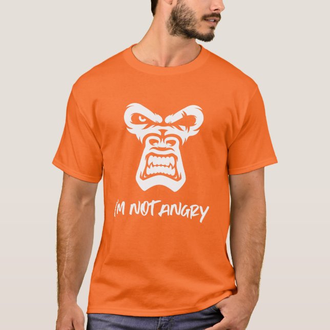 Camiseta Não estou zangado, o macaco (Frente)