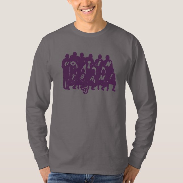 Camiseta Não, eu na Equipe de Futebol de Capa Longa (Frente)