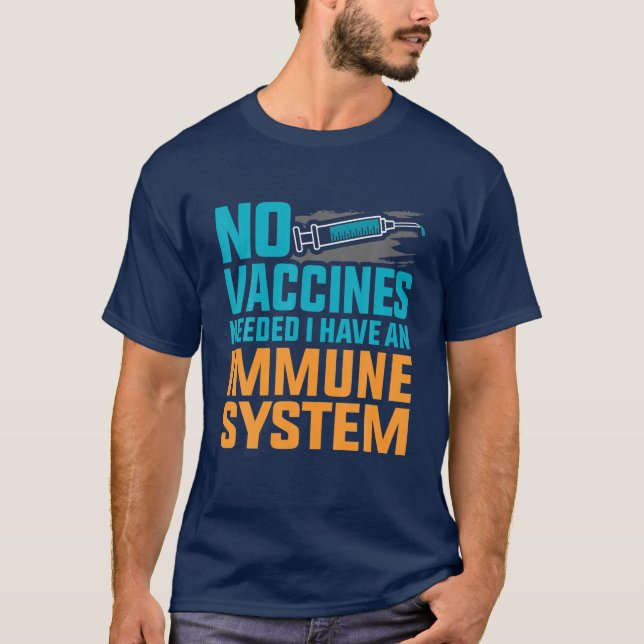 Camiseta Não Existem Vacinas Sistema Imunitário Anti-Vax (Frente)