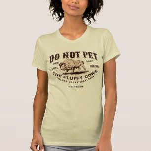 Camiseta Não Faça Carinho nos Bois Fofos Bisonte de Yellows
