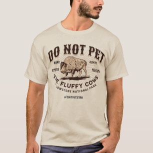 Camiseta Não Faça Carinho nos Bois Fofos Bisonte de Yellows