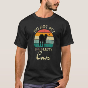 Camiseta Não Faça Carinho Nos Bois Fofos Retro Texas Longho