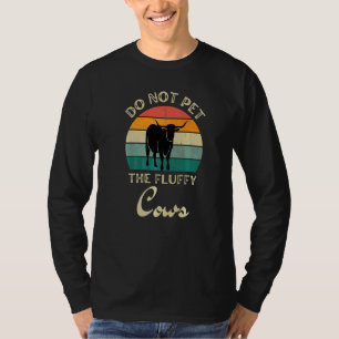 Camiseta Não Faça Carinho Nos Bois Fofos Retro Texas Longho