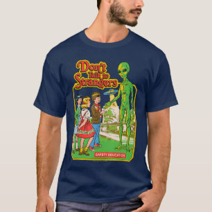 Camiseta Não fale com estranhos Alien OVNI Retro Engraçado