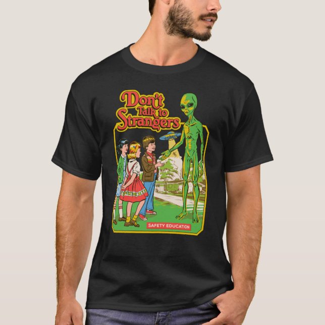 Camiseta Não fale com estranhos clássicos da T-Shirt (Frente)