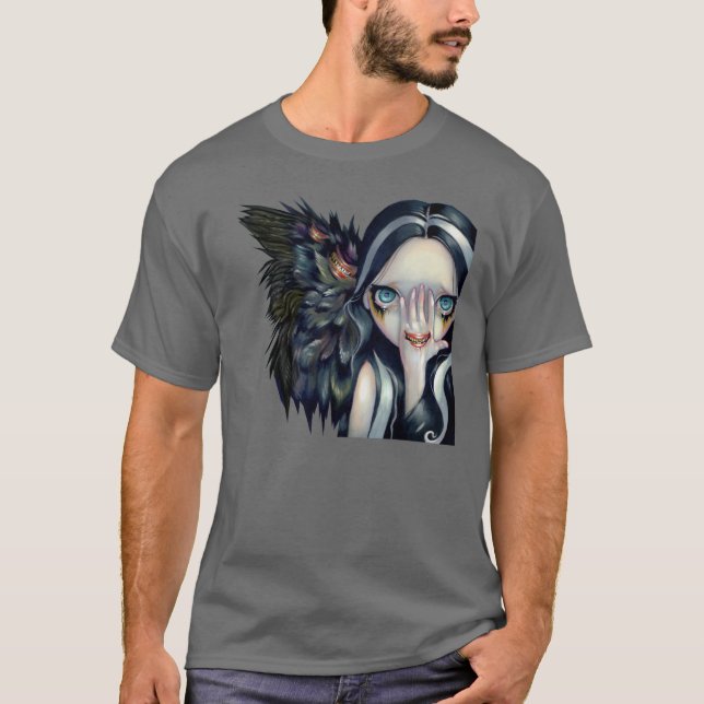 Camiseta Não fale nenhum surrealismo gótico do horror do (Frente)
