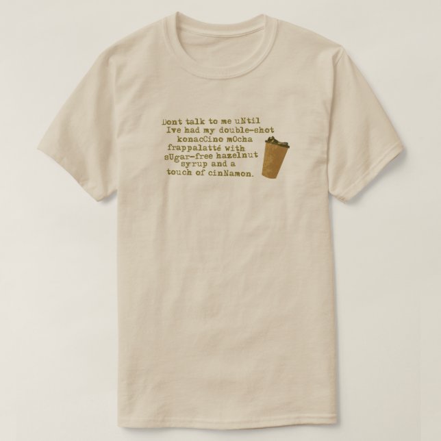 Camiseta Não fale que precisa de café (Frente do Design)