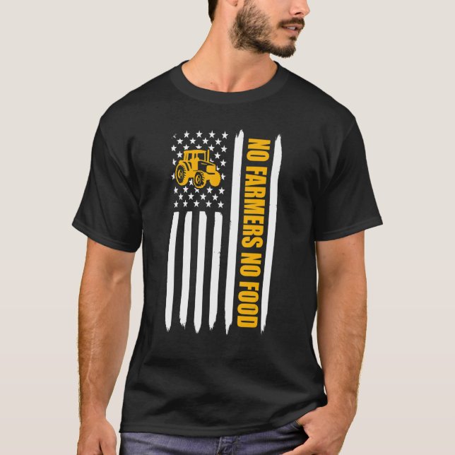 Camiseta Não Fazendeiros Sem Bandeira Comida Americana Trat (Frente)