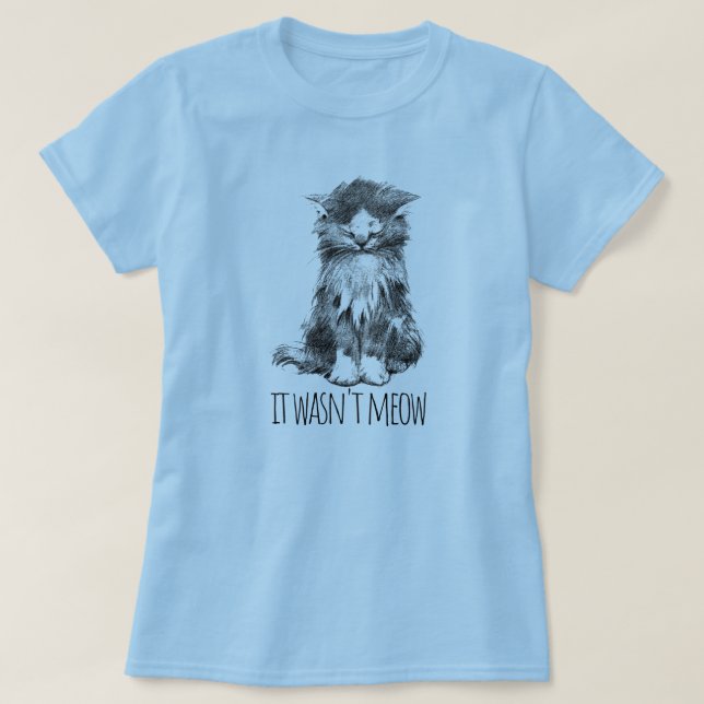 Camiseta Não Foi Eu Gatinho Fofo e Felpudo (Frente do Design)