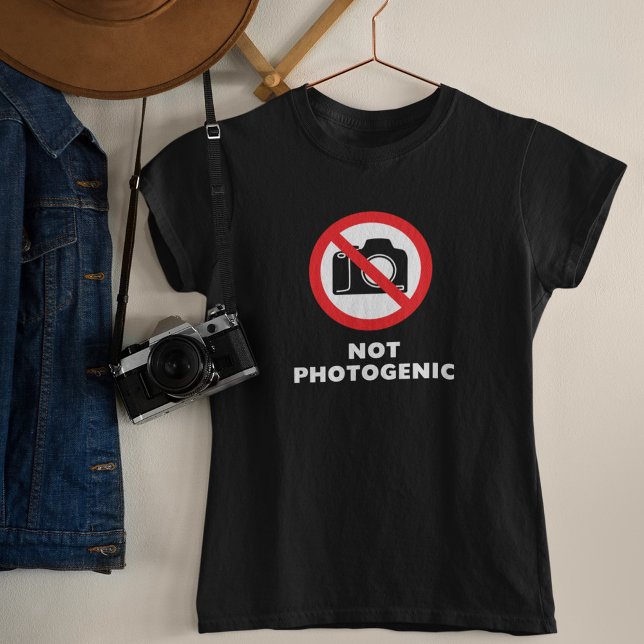 Camiseta Não Fotogênico - Sem Sinal de Fotografia T-Shirt (Criador carregado)