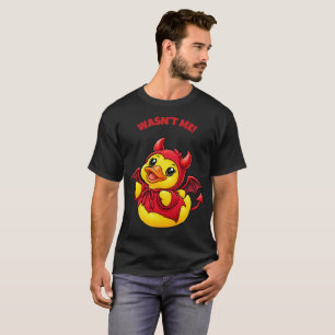 Camiseta Não Fui Eu Pequeno Pato de Borracha Diabo de Hallo