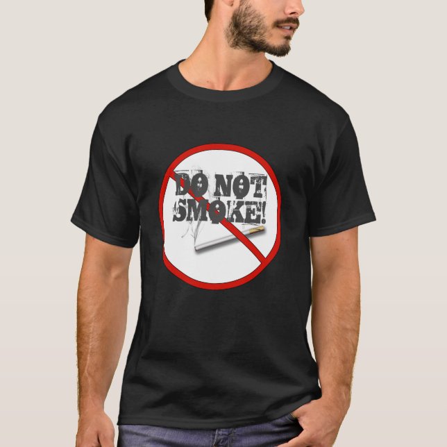 Camiseta Não fumar adesivo de aviso de cigarro (Frente)