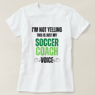 Camiseta Não Gritando futebol Treinador Voz Engraçado textu
