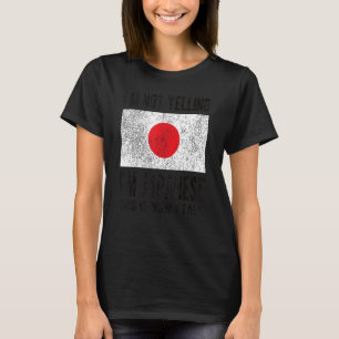 Camiseta Não gritando, sou japonês, sinalizador japonês, ra