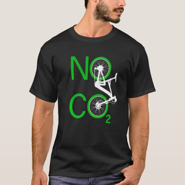 Camiseta Não há bicicleta de CO2 que viaja contra as altera (Frente)