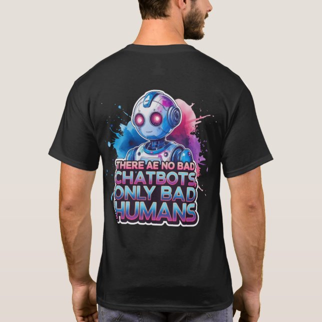 Camiseta 🤖 Não há Blocos de Choque Ruins só Ai Humanos Rui (Verso)