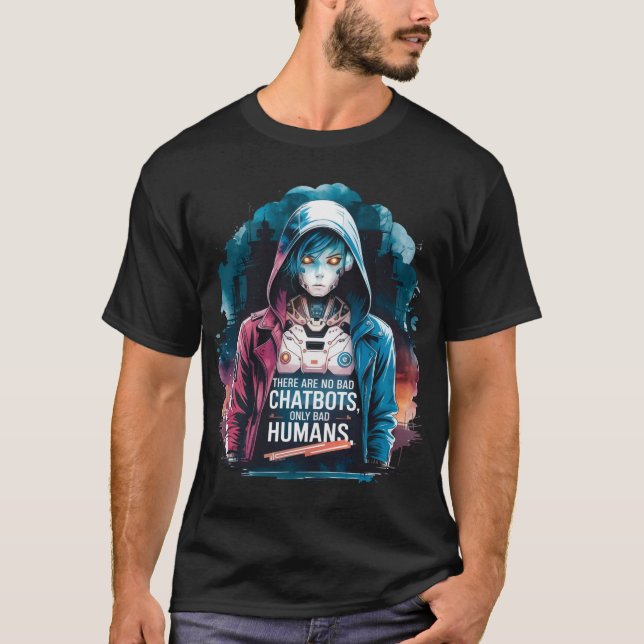 Camiseta 🤖 Não há Blocos de Choque Ruins só Ai Humanos Rui (Frente)
