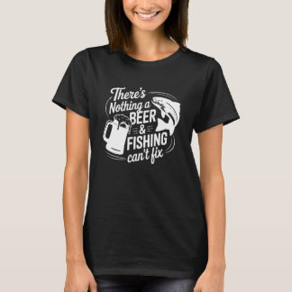 Camiseta Não Há Nada Que Uma Cerveja e Uma Pescaria Não Res