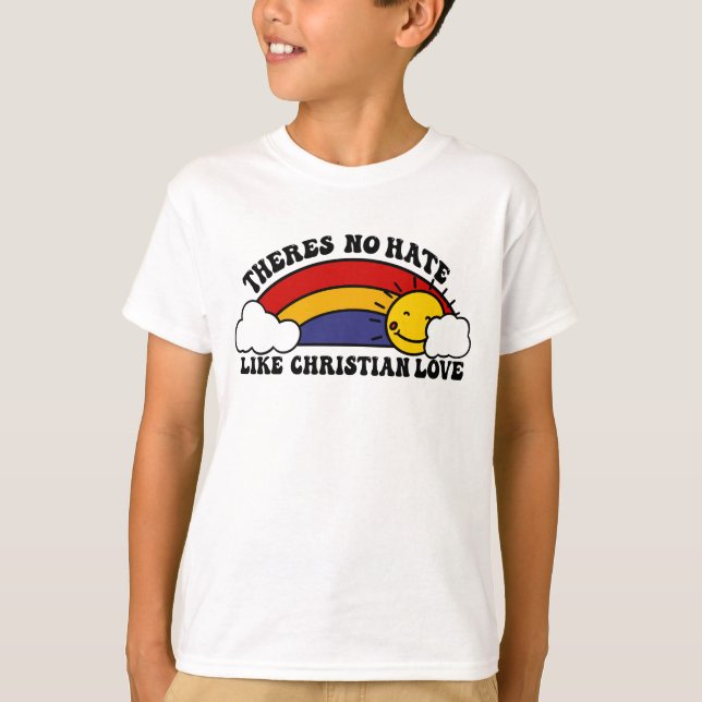 Camiseta Não há ódio como Christian Rainbow (Frente)